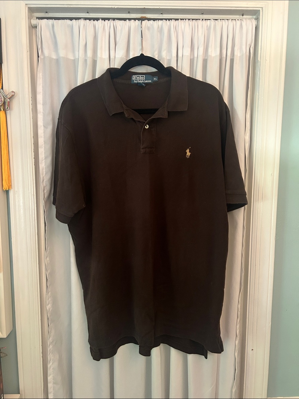 Ralph Lauren Dark Brown Polo with Gold Pony Embroidery